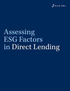 The cover of Delsay's "Assessing ESG Factors in Direct Lending" whitepaper